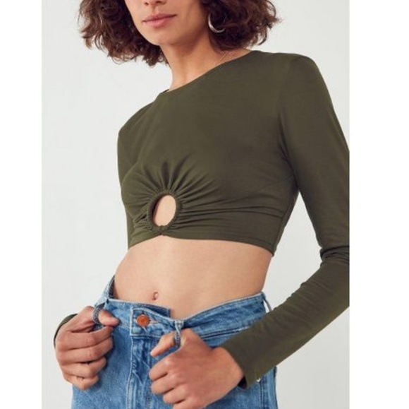 Urban Outfitters Tops - Silence + noise green o ring crop top medium